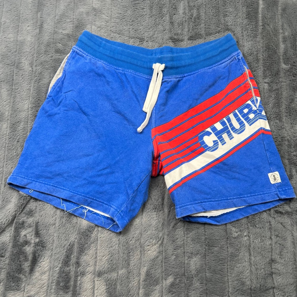 Chubbies Lounge Shorts Mens Medium Blue Red White Striped French Terry 7 Inseam